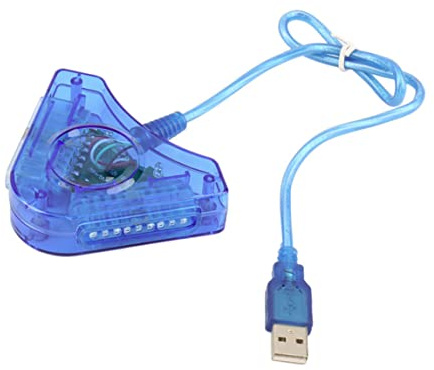 Odoukey Adaptador de Controlador USB Tieline, Puerto Dual para Controladores PSX PS2 a teclados divisores de ratón convertidor de PC