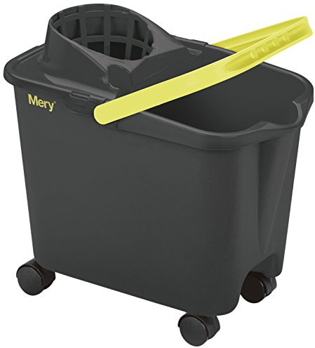 Mery | Mop Bucket | Swivel Wheels | Wide Drainer | Maximum Resistance | Grey | Capacity 14 Litres