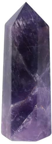 mookaitedecor Healing Crystal Wands 6 Faceted Single Point Reiki Chakra Meditation Home Decor,Amethyst