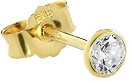 NKlaus Ohrstecker für Damen 585er 14 Karat, Gelbgold, 3,5mm, 1 Stück | Damen; Herren; Kinder; Außendurchmesser: 3,5mm; 3,5mm