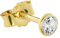 NKlaus Einzel Ohrstecker echt Gold 585er 14 Karat 3,5mm Cubic Kristall Zirkonia Damen Herren Kinder 1748