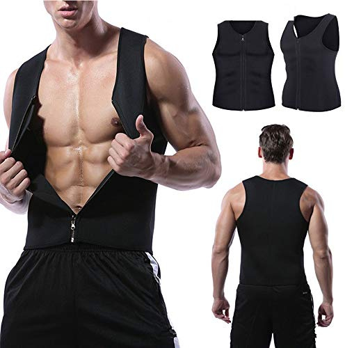 Chaleco Faja Reductora Adelgazante Camiseta Termica de Sauna Deportivo Reductora, Reductora Compresión Desarrollo Muscular Quema Grasa Pérdida de Peso Sudoración Cremallera para Hombre
