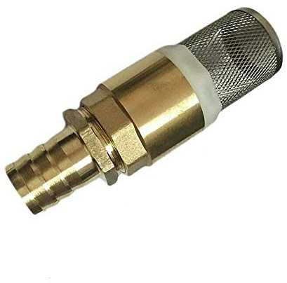 TOOLSTAR Fußventil, Messing Rückschlagventil Feder Rückschlagventil Pumpe Einlassfilter Sieb mit Anschluss für 1/25mm Schlauch zu Pumpen (1 Stück)