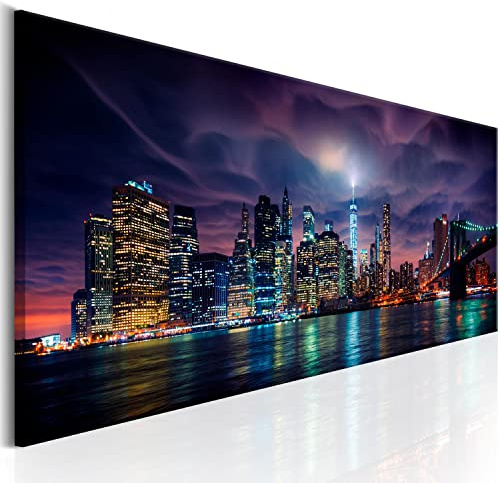 murando - Leinwandbild York Stadt City, 135x45 cm, 1-teilig, Schlafzimmer | Hochwertige Leinwand, sofort aufhängbar, ideal fürs Wohn- oder Schlafzimmer, wasserfest und lichtecht, langlebig, stilvoll