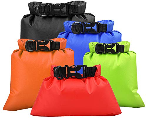 Lixada 5/6 Stück Outdoor wasserdichte Aufbewahrungsbeutel Packsäcke,für Camping Bootfahren Smartphone Kamera Aufbewahrungsbeutel für treibenden Wassersport,(1,5 L + 2,5 L + 3,0 L+3,5L+5,0L)