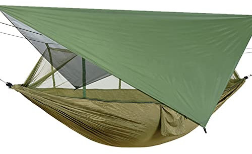 YYL Camping Hängematten-Set mit Rainfly Tarp und Moskitonetz, Tragbare Hängematte mit Baumriemen und Aufhängeset, Fallschirm Nylon Überlebens-Hängematten-Zelt (Color : Style3)