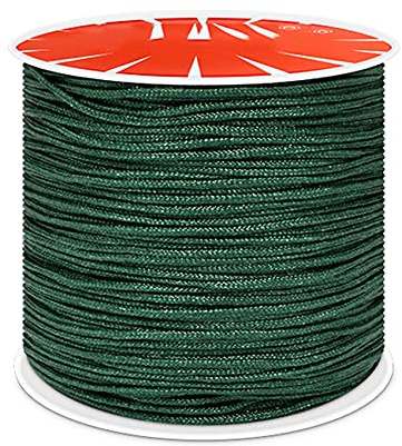 Anawakia Filo di nylon 100 m x 0,8 mm, corda in nylon per lavori manuali, ideale per collane fai da te e creazione di gioielli (verde scuro)