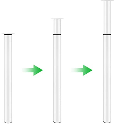 Dhouse Adjustable Table Legs 710-1100mm - Modern Style Metal Folding DIY Desk Legs for Breakfast Bar, Furniture, Dining, Coffee, Bar Tables - 60mm Diameter (White)