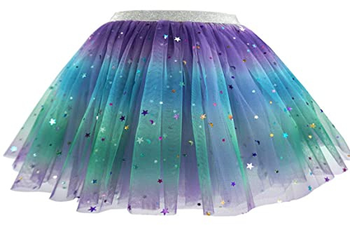 Tutu Skirts for Girls Layered Tulle Ballet Skirt Puffy Princess Fairy Dress for Daily Dance Christmas Halloween New Year Birthday Theme Party Costume for 2-9 Years