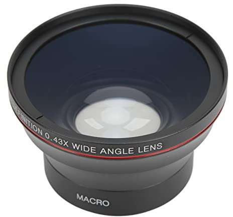Bewinner 58mm 0.43X HD Wide Angle Lens, Optical Glass Camera Lens with Macro Lens Compatible with Lens Which Have 58mm / 2.28in Diameter Front Filter