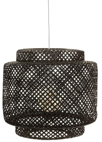 Atmosphera - Luminaire Suspension en Bambou Noir D 40 cm
