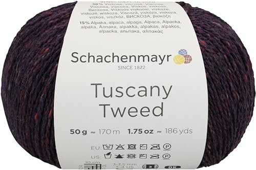 Schachenmayr Tuscany Tweed, 50G brombeer Handstrickgarne
