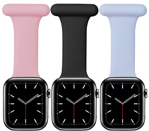 Chofit Krankenschwester-Uhrenarmbänder, weiches Silikon, kompatibel mit Apple Watch, 38 mm, 40 mm, 41 mm, 42 mm, 44 mm, 45 mm, Ersatzband, 3 Stück