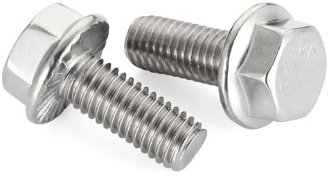 Bulloni a testa esagonale flangiata 3/8-16 x 3/4, in acciaio inox A2, DIN 6921, 10 pezzi