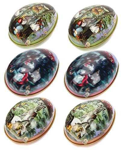 NUOBESTY 6 Stücke Ostern Bunny Zinn Box Ostern Süßigkeiten Lagerung Fall Form Container