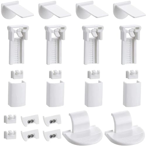 JOOTUEPO 24 Pieces Clamp Support Pleated, Pleated Clamp Support No Drilling Required, Pleated Blind Replacement Parts, No Drilling Pleated Replacement Parts, p24-chuangjiaju