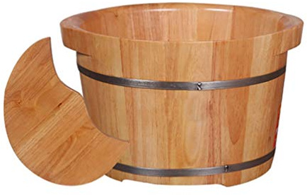 UYDJAKX Holzfass-Fußbad, große Fußbadewanne, Fußbad für Erwachsene, Fußbecken zum Fußbad, Einweichen oder Entgiften, Fußbadeeimer aus massivem Holz v Aktuelle Vision hoffnungsvoll Star of Light