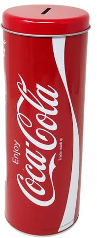 Boîte Tirelire Coca Cola en Étain Métal Ouvrir et Réutilisable Aussi comme porte-pailles 23 x 8,5 cm Idée cadeau