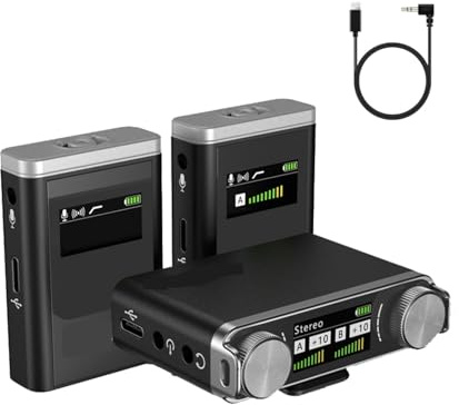 WESLNN Micrófono Inalámbrico Sistema De Micrófono Solapa Lavalier Reducción De Ruido Transmisor Receptor Kit(W2)