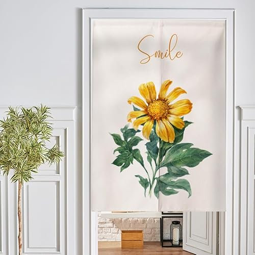 Türvorhang Grün Blatt Blume Küchenvorhänge Polyester Raumteiler Vorhang Waschbar Vorhänge Kurz Küchenvorhang Langlebig Fliegenvorhang Terrassentür tür Vorhang Verdickung Vorhang Tür 90x200cm