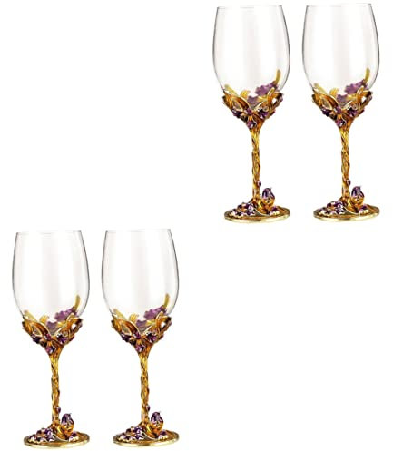 Amosfun 2 Ensembles Verre À Vin Iris Verres À Vin Gobelets Verrerie Iridescent Lunettes Coupé Verrerie À Whisky Gobelet De Mariage Calice D'or Gobelet Baphomet Golden Un Verre 2 Pièces * 2