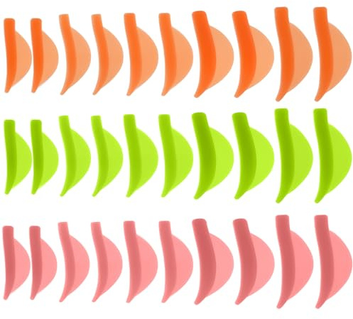 Oruola 30 almohadillas para levantar pestañas, almohadillas de silicona autoadhesivas para levantar pestañas, almohadillas permanentes para pestañas inferiores, multicolores, multicolores