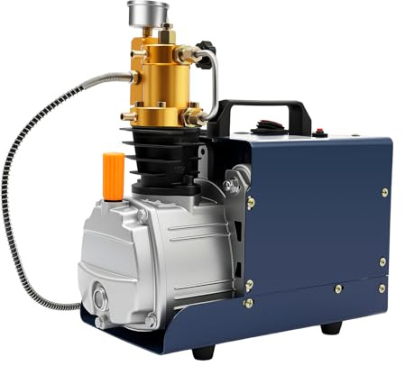 CHIMHOON Hochdruckluftpumpe, Hochdruck Kompressor, 300bar 4500PSI Elektrische Paintball Luftpumpe 2800r/min, Elektrischer Luftkompressor, Luftpumpe für Druckluftpistole