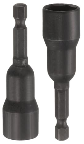 sourcing map 2Pcs 1/4 Hex Shank 13mm Magnetic Hex Socket 65mm Length, CR-V Steel Quick-Release Impact Driver Socket Wrench Screw for Impact Drill Power Nut Setter