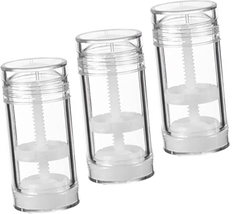 PLAFOPE Tubos Vacíos Para Bálsamo Labial y Desodorante, Set De 3 Piezas, 15g, Transparentes, Portátiles y Reciclables, Ideales Para Viaje y Uso Personal