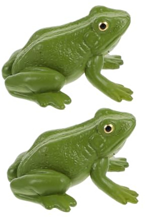 MAGICLULU Froschfigur 2 Stück aus Grünem Kunststoff Realistische Spielzeugfrösche als Schreibtischdekoration und Kognitive Hilfsmittel für Kinder Geeignet für Zuhause und Lernspiele