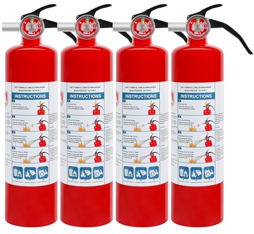 4 Pack ABC Dry Chemical Fire Extinguishers with Mount