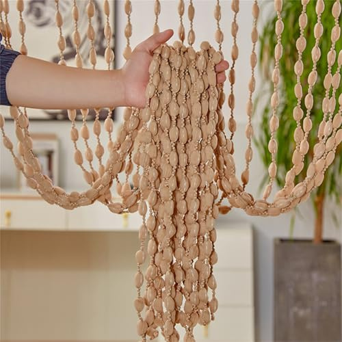 Odot Color Sólido Grueso Cortina Puerta Exterior Hilos,Cortina de Flecos para Ventana Cortinas de Puerta Antimoscas,Separador de Habitaciones para Decorativa Dormitorio (Marron,100x200cm)