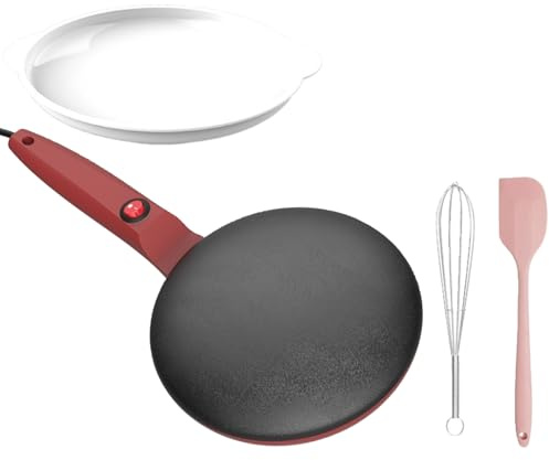 FHRKA Crêpière électrique, Crêpière Portable de 8 Pouces, Crêpière électrique antiadhésive, Crêpière et crêpière Portable