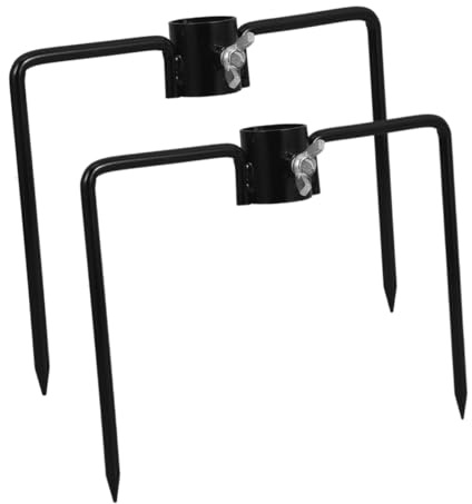 GANAZONO 2 Soportes para Mástiles De Bandera para Exteriores, con Pinchos, para Enterrar En El Suelo, para Jardín, Patio, De Hierro, para Pesca, Camping, Playa Y Sombrilla.