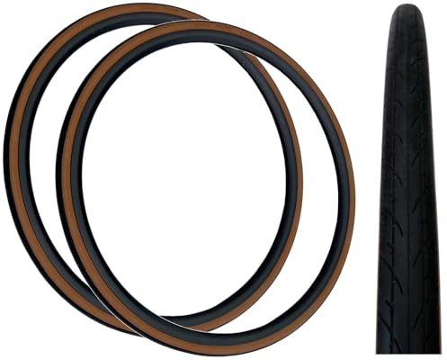 PAIR Baldys COMET 700 x 28c BROWN WALL Road Racing Bike Tyres (Pack of 2)