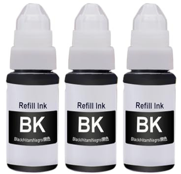 EHxCUF Kompatible Nachfüllstofftinte Kompatibel mit nachfüllbare Tintenstrahldrucker Modelle G2200 G2210 G3200 G3210 G4200 G4210 G1020 G2020 G3020 G3060 G1220 G2260(3pcs BK)