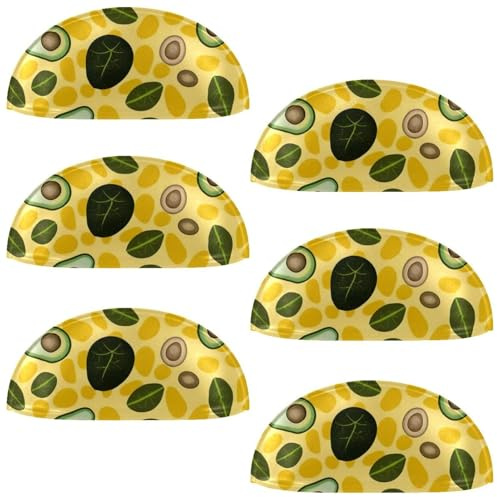 6 maniglie a semicerchio a semicerchio per tazze di avocado verde 801, con viti, per mobili da cucina, armadio, armadio