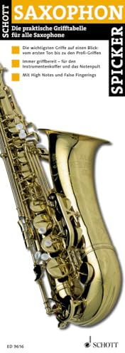 Saxophon-Spicker. Die praktische Grifftabelle für Saxophone: Die praktische Grifftabelle für alle Saxophone. Saxophon.