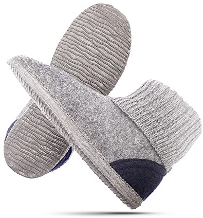 GIESSWEIN Hüttenschuhe Kramsach Adults - Warme Filz-Hausschuhe für Damen & Herren, rutschfeste Pantoffeln, High-Slippers, Geschlossen