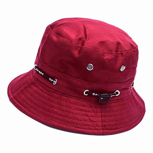 ZARRS Fischerhut,Eimer Hütet Sun Cap Breiter Krempe Sonnenhut für Männer Frauen Teenager Outdoor Camping Wandern Angeln Jagd Golf 56-58cm Rot