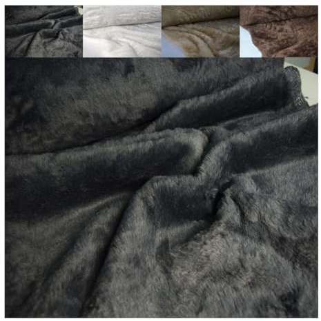 Fabrics-City Grau Kunstfell Teddyfell Kurzhaarig, Kuschelfell, Plüschstoff, Fellimitat, Webpelz für Nähen, Dekoration, Kostüme, Kinder, DIY, Kuscheltiere Stoff, 4143