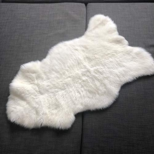 Wildash London - Luxurious Sheepskin Rug - Creamy White, Opulent Fleece Short Fur SMALL < 90cm
