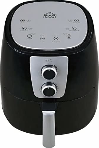 FR3505 - Friggitrice ad Aria 5,2 Litri 1300 Watt. Cestello antiaderente. Termostato regolabile e timer. Dimensioni: 335x335x375mm. Peso 4kg