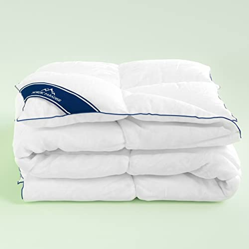 Nordic Paradise - Couette en Duvet Deluxe - 240x220 cm - Hiver - Chaude - 90% Duvet de Canard Blanc Français - Enveloppe Coton Anti-Acariens