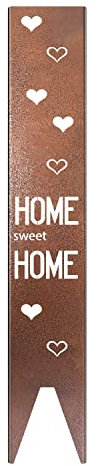 teileplus24 GS02 Sweet Home Gartenstecker Gartenschild | Bronze Garten Deko | 3D Abkantung | 120cm x 21cm