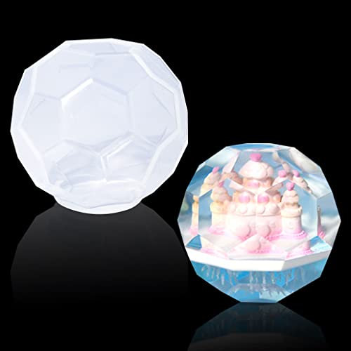 KyeeaDIY Kugel Silikonform Kugelförmige Silikonharzformen 3D Nahtlose Handgemachte Kristallsechseckige Kugel für Selbstgemachte Schmuckherstellung Badekugeln Dekoration