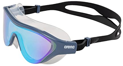 Arena The One Mask Mirror Occhialini Nuoto Anti-Appannamento Unisex Adulto, Maschera Piscina con Grandi Lenti, Protezione UV, Ponte Nasale Autoregolante, Guarnizioni Orbit-Proof