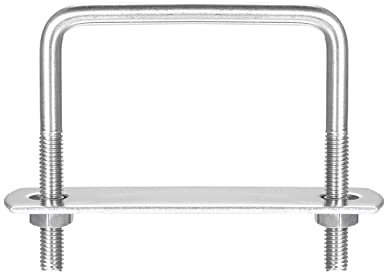 sourcing map 2 Sätze Quadratische U Bolzen 62mm(2.44) Innenbreite 60mm Länge M6 304 Edelstahl U Klemmschraube mit Mutter und Platte für Bootsanhänger
