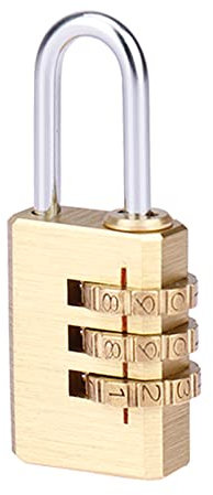 ORTAVA Lucchetto a combinazione, 3 cifre con codice numerico, lucchetto a combinazione di sicurezza, per porte, recinzioni da giardino, armadietti, cassetta degli attrezzi, valigia