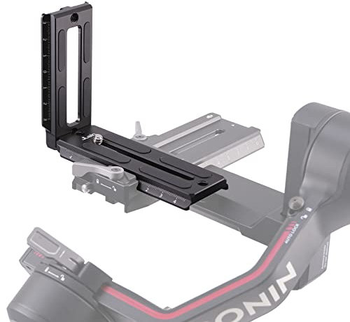 FOTGA Quick Release Plate L Mount for DJI Ronin RS2 RSC2 RS3 Pro and RS3 Mini Gimbal Stabiliser, Compatible with Arca-Swiss Standard, DSLR Camera Universal Vertical Quick Release L Bracket